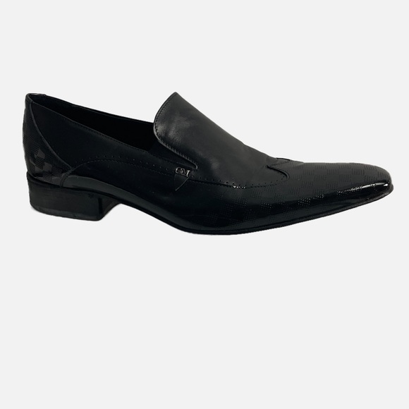 Goodman Italy 35506 Black Leather Loafers‎ Men's Size EU 43 Formal Slip-On Shoes - Picture 2 of 15